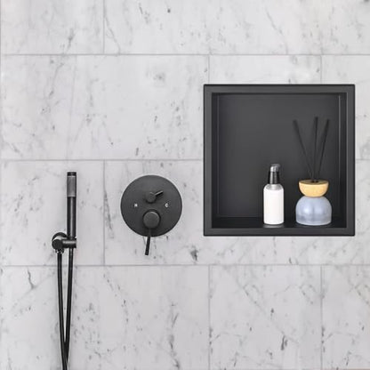 304 Stainless Steel Shower Niche, Single Recessed Shower Shelf for Bathroom, Wall Niche Insert - Home Storage, No Tile Needed,Black - color: Black