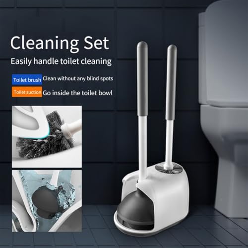 High Pressure Toilet Clog Remover Plunger with Holder Easy Storage Cleaning Tool