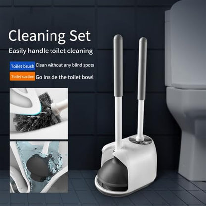High Pressure Toilet Clog Remover Plunger with Holder Easy Storage Cleaning Tool