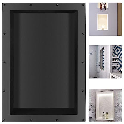 Suteck 17"x25" Shower Niche, Single Shelf Rectangle Tile-Ready Storage Box | 100% Waterproof ABS, Smooth Pre-Finished Edge, Flush Mount Or Horizontal/Vertical | Multi-Scene Use For Bathroom, Kitchen - size: 25"x17"