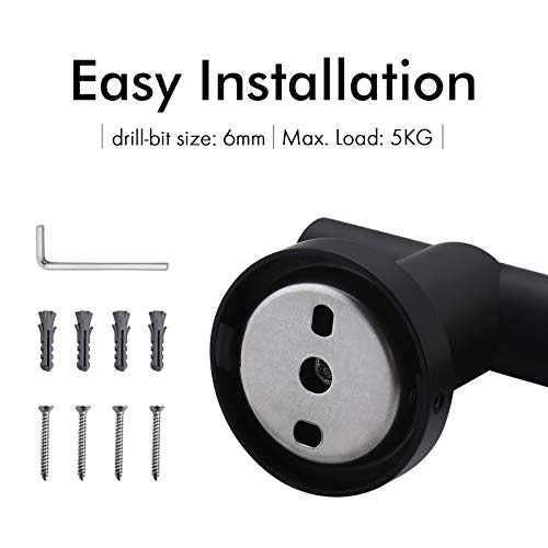 KES Shower Slide Bar for Bathroom with Adjustable Handheld Shower Holder Wall Mount SUS 304 Stainless Steel Matte Black, F204-BK