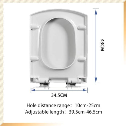 Soft Close Toilet Seat - White, Quick Release for Easy Cleaning, Comfortable & - size: 34.5*43cm