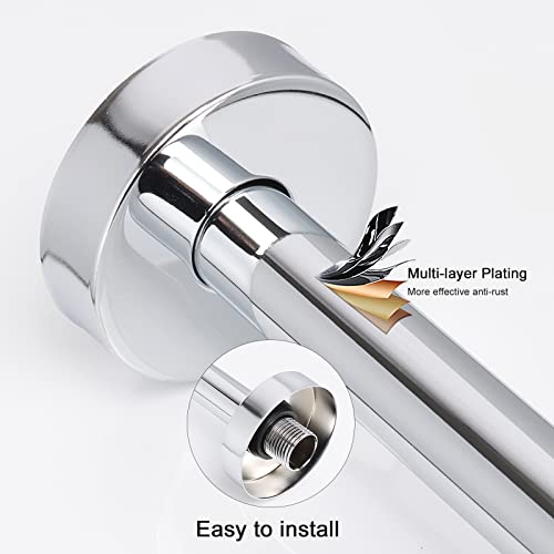 NearMoon Shower Arm, Extra Extension Arm with Flange, Stainless Steel Wall-Mounted Showerhead Extender Pipe (20 Inch, Chrome Finish) - color: Chrome Finish, style: 20 Inch