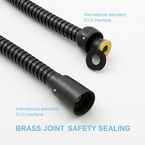 OFFO Shower Hose Oil Rubbed Bronze Kink Free Stainless Steel Shower Hose Attachment Electroplating Handheld Shower Head Hose Flex Hoses Extension with Brass Insert & Nut for Pet Bathing Cleaning 60 in - color: Oil Rubbed Bronze, size: 60 in
