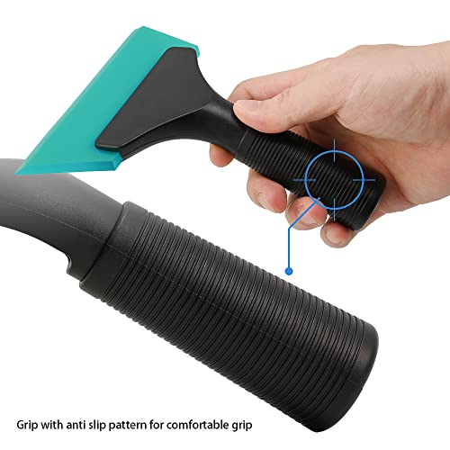 FOSHIO Small Squeegee with 5 Inch Light Blue Rubber Blade Mini Wiper Window Tinting Tools for Mirror Glass Window Cleaner with Non-Slip Handle - color: Tb Blue