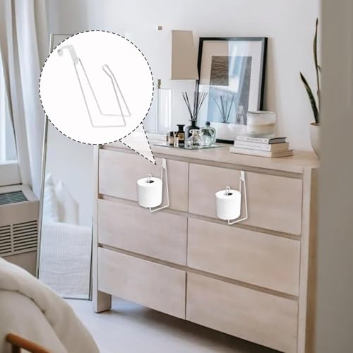 Toilet Paper Holders, Over The Tank Toilet Paper Holder Stand, Bathroom Metal Toilet Paper Holder Dispenser Reserve for Bathroom Storage and Organizatioz - color: White
