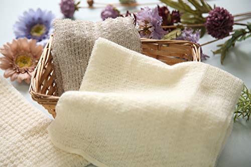 Exfoliating Washcloth [Made in Japan] Shower Back Scrubber, Plant-Based Loofah (Silk) - color: Silk