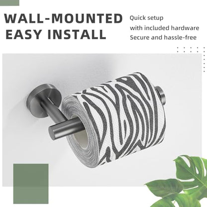 Toilet Paper Holder for Restroom, Gunmetal Gray, Wall Mounted | 304 Stainless Steel, Rustproof Tissue Holder for Bathroom, Powder Room, Stable Drilling Mounted, Space-saving Paper Storage - color: Gun Gray