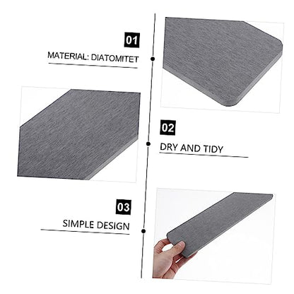 Alipis Diatomite Absorbent Bath Mat 16 x 12 Quick Dry Water-Resistant Kitchen Countertop Coaster for Bathrooms Sinks and Vanities Non-Slip Base