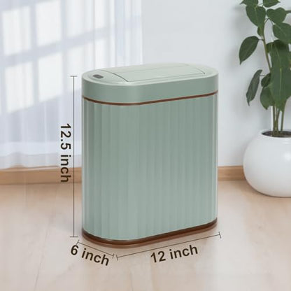 SYNCVIBE Bathroom Sensor Trash Can, 2 Gallon, Butterfly Lid, Green | Automatic Garbage Can, IPX5 Waterproof Trash Bin, Under-Counter Wastebasket for Kitchen, Office and Living Room - color: Green