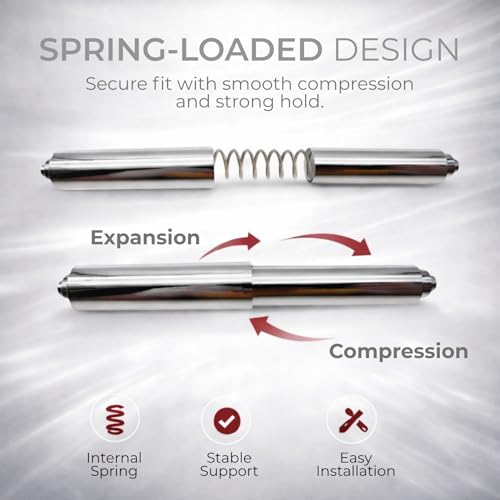 Toilet Paper Holder Spring Rod | Toilet Paper Roller Replacement | Standard & 7 Inch Size Toilet Paper Holder Replacement Rod (1, Chrome) - color: Chrome