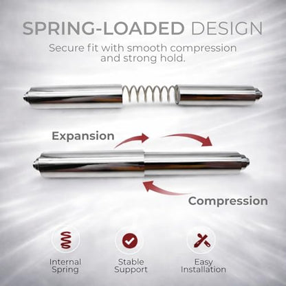 Toilet Paper Holder Spring Rod | Toilet Paper Roller Replacement | Standard & 7 Inch Size Toilet Paper Holder Replacement Rod (1, Chrome) - color: Chrome