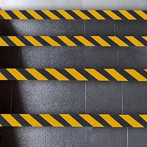 COSIMIXO 12" x 35Ft Black&Yellow Heavy Duty Anti Slip Tape for Stairs Outdoor/Indoor Waterproof Grip Tape Safety Non Skid Roll for Stair Steps Traction Tread Staircases Non Slip Strips - size: 12" x 35Ft Black & Yellow