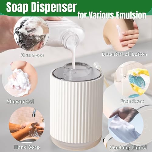 2Pack Automatic Soap Dispenser, Touchless Foaming Soap Dispenser Bathroom,Upgrade Hand & Dish Electric Dispenser 4-Level Adjustable Waterproof Wall Mount Kitchen Auto Soap Pump for Thin & Thick Liquid - color: White, style: Foam 2Pack