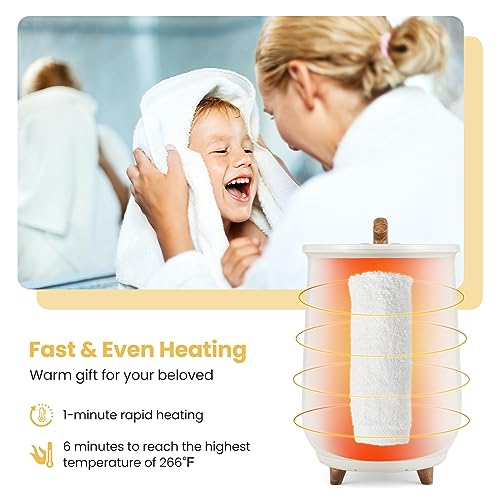 Tangkula Towel Warmer Bucket, 23L Large Luxury Bucket-Style Towel Warmer w/Fragrant Disc Holder, ETL Certified Bath Heater w/3-Level Heating, 20/40/60/90 Min Timer & Auto Shut Off (Handle, 23L, Grey) - color: Grey