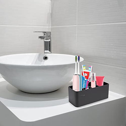 Toothbrush Holder for Bathrooms Toothpaste Holder Stand Bathroom Organizer for Toothbrush Makeup Brushes Holder (Black) - color: Black2