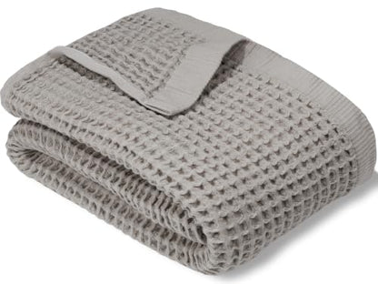 DEMMEX Organic Cotton Waffle Weave Turkish Bath Towel - Ultra Soft Lightweight Quick Dry, Oeko-Tex Certified, 100% Turkish Cotton (Beige, Large (60x30)) - color: Beige