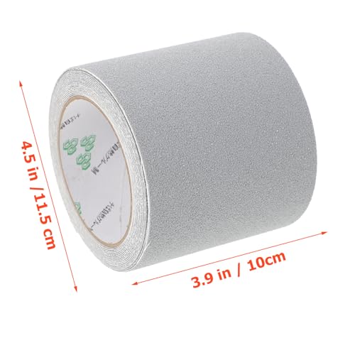 Angoily Wear-resistant Anti-slip Tape for Bathroom and Stairs, Waterproof Abrasive Non-skid Strip with Gray Pebble Texture, 10cm X 5m Roll, Bathtub and Shower Safety Grip