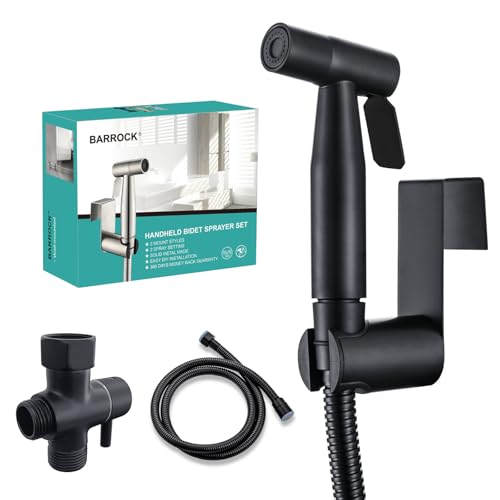 BARROCK Bidet Sprayer for Toilet, Handheld Jet Spray for Existing Toilets with Bidet Hose, Adjustable Water Pressure Muslim Shower, Stainless Steel Cloth Diaper/Feminine Wash Sprayer Matte Black - color: Matte Black