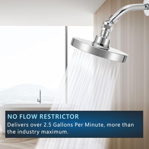 Voolan Solid Metal Shower Head Swivel Ball Adapter, Adjustable Pivot Ball To Adjust Showerhead Angle, Universal Connector Joint Fits Fixed, Hand Held & Rain Shower, Chrome - color: Chrome