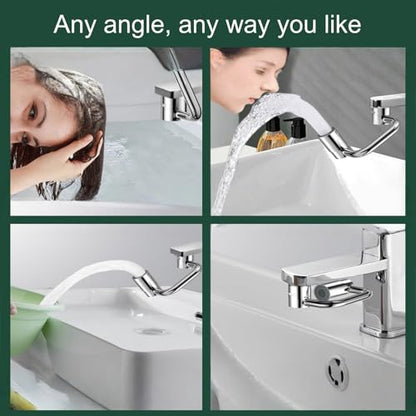 ANIS·KEBBR 1080° Rotating Faucet Extender Dual Mode Splash Proof Water Saving Aerator for Kitchen Bathroom Sink