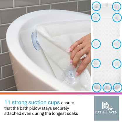 Bath Pillow for Tub, Soft 3D Mesh Full Body Mat with Head Neck Back Support | Soft Comfortable Luxury Bathtub Cushion for Spa, Tub and Jacuzzi, Quick Dry Mesh Bath Accessories for Women and Men