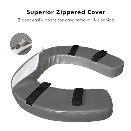 Toilet Seat Cushion with 2-inch High-Density Foam,Toilet Seat Riser-Suitable for Standard,Elongated Toilet Seats Commode Chairs Raised Toilet Seats(Grey) - color: Gray