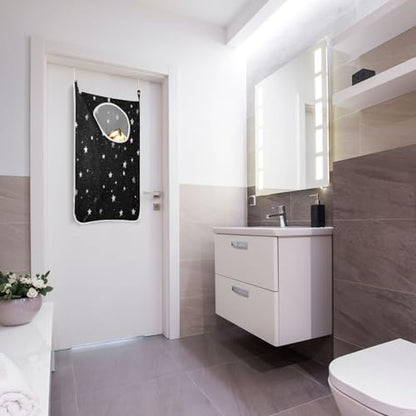2PCS Hanging Laundry Hamper Bag Over the Door Laundry Hamper Wall Hamper Large Dirty Clothes Hamper with Stainless Steel Hooks 29.5x20Inch Black Starry Sky Dots - color: Black Starry Sky Dots, size: 2 PCS