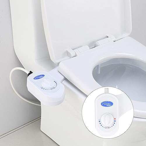 Bidet Attachment for Toilet, Dual Nozzle Non-Electric Bidet Sprayer with Adjustable Water Pressure, Self Cleaning Nozzles for Feminine and Rear Wash, Easy Installation for Home Bathroom