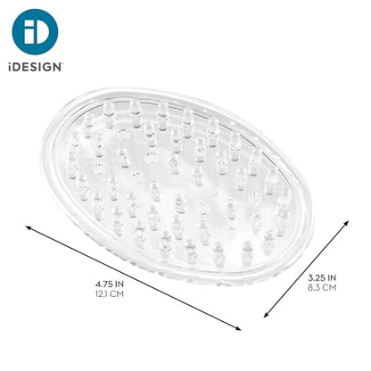 iDesign Plastic Soap Dish, Soap Saver, and Kitchen Sponge Holder - Set of 3, 0.75” x 3.25” x 4.75”, Clear | For Kitchen, For Bath - color: Clear, style: Pack of 3