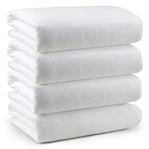 Orighty Bath Towels, Soft Feel Bath Towel, 4 Pack (27'' x 54'') | Highly Absorbent, Quick Drying Microfiber Towels for Body, Sport, Yoga, SPA, Fitness, Bathroom -White - color: White, size: 4 Pack Bath Towels