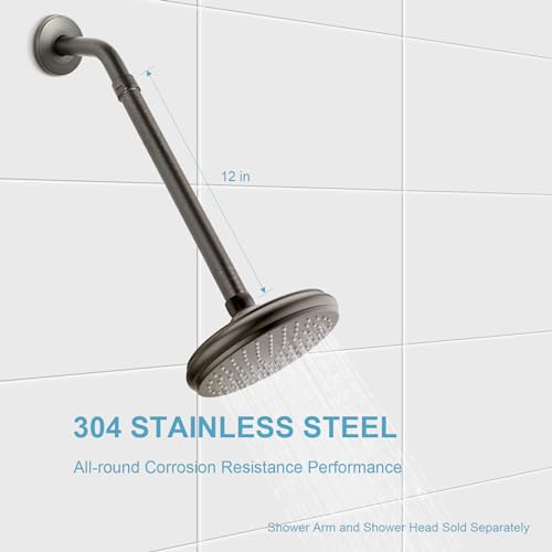 OFFO Shower Head Extension Arm 12 in, Oil Rubbed Bronze Shower Arm Extension Shower Head Extender Made of 304 Stainless Steel Shower Pipe Extension - color: Oil Rubbed Bronze, style: 12 in
