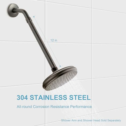 OFFO Shower Head Extension Arm 12 in, Oil Rubbed Bronze Shower Arm Extension Shower Head Extender Made of 304 Stainless Steel Shower Pipe Extension - color: Oil Rubbed Bronze, style: 12 in