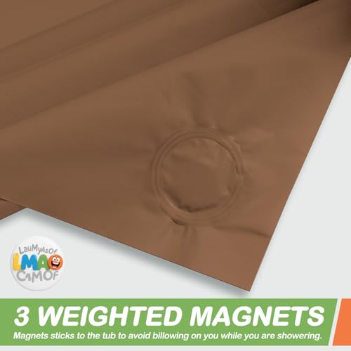 2 Pack | Brown Plastic Shower Curtain Or Liner, 72x72 Inch Lightweight Plastic Bathroom Shower Showroom Inner Curtain with Rustproof Metal Grommet Holes and Weighted Magnets - color: Brown