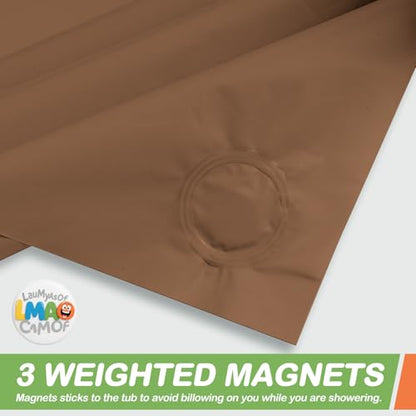 2 Pack | Brown Plastic Shower Curtain Or Liner, 72x72 Inch Lightweight Plastic Bathroom Shower Showroom Inner Curtain with Rustproof Metal Grommet Holes and Weighted Magnets - color: Brown