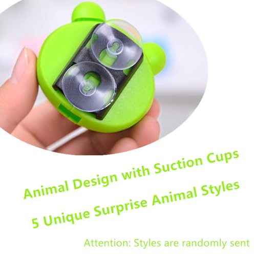 5 Pcs Wall-Mounted Toothbrush Holder Random Style | DustProof, Lovely Animal Head Design, Cartoon Suction Cup, Perfect for Home Bathrooms, Random Style