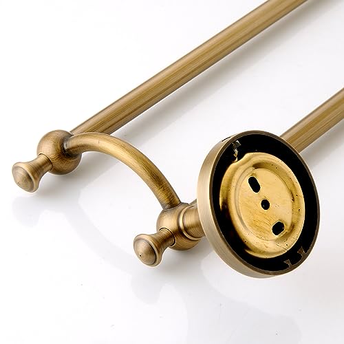 Antique Bronze Brass Double Towel Bar,Adjustable 15.5 to 27.5 Inch Bath Towel Bar Rack for Bathroom Towel Holder, Wall Mounted Bathroom Hardware Accessories,Porcelain Design - color: Double Towel Bar