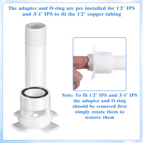 Four in One Tub Spout Adapter, Bathtub Repair Kit Universal 1/2'' Copper Pipe 1/2'' IPS and 3/4'' IPS with Assembly Tool Tubs Spout Diverter Repair Kit Easy Installation