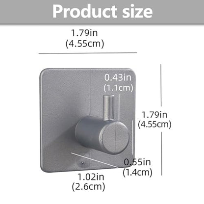 4 Pack Towel Hooks, Waterproof Adhesive Hooks Towel Robe Hook Rack Wall Mount for Bathroom Wall Livingroom Bedroom(Square Grey)