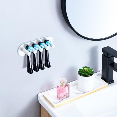 Electric Toothbrush Head Holder, Toothbrush Holders Wall Mounted, Adhesive Tooth Brush Head Holder Organiser, Electric Toothbrushs Holder, Shower Tooth Brushing Holder (White, Large) - color: White, size: Large