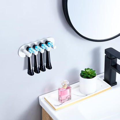 Electric Toothbrush Head Holder, Toothbrush Holders Wall Mounted, Adhesive Tooth Brush Head Holder Organiser, Electric Toothbrushs Holder, Shower Tooth Brushing Holder (White, Large) - color: White, size: Large