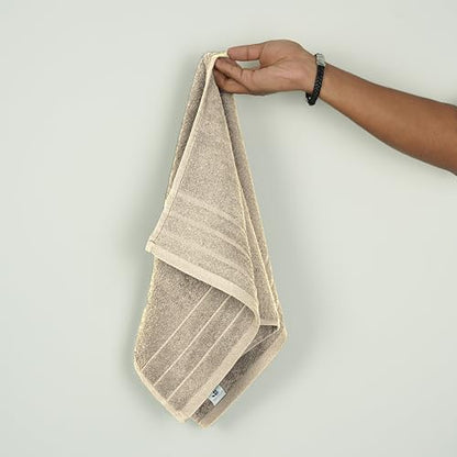 6 Piece Hand Towels Set 16 x 28 Inches, Beige | 100% Cotton, Lighter Weight, Quick to Dry, 16 x 28 Inches, Super Soft & Absorbent, Perfect for Bathroom & Kitchen - color: Beige