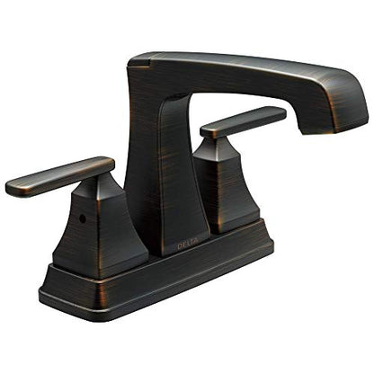 Delta Faucet Ashlyn Centerset Bathroom Faucet, Oil Rubbed Bronze Bathroom Sink Faucet, 2 Handle Bathroom Faucet, Diamond Seal Technology, Metal Drain Assembly, Venetian Bronze 2564-RBMPU-DST - color: Venetian Bronze