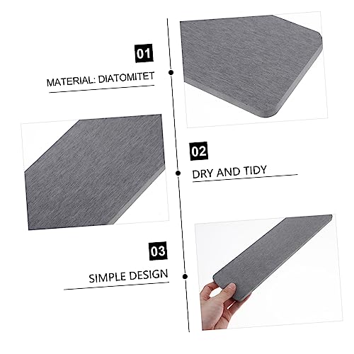 OUNONA Water Absorbing Diatomite Mat for Bathroom Countertops Quick Drying Soap Holder and Mouthwash Cup Pad Deep Practical and Stylish Absorbent