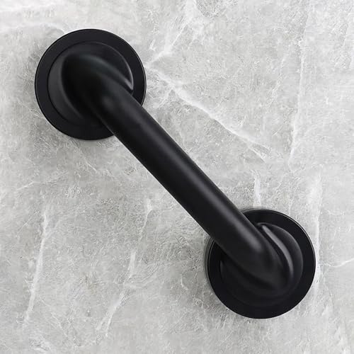 KAFENDA New Powerful Large Suction Cup Handle, Glass Door Handle, Bathroom Shower Grab Bar, No Drilling Required for Installation, 11.4 Inch, Removable and Reusable - color: Black