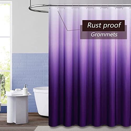 TIKABC Shower Curtain Liner, 4G PEVA Shower Liner, Plastic Waterproof Shower Curtains, with Grommet Holes and 3 Magnetic Weights(Gradient Purple) - color: Gradient Purple