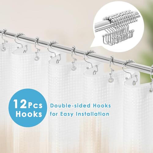3 in 1 Shower Curtain and Liner,72 x 72 inch, Abstract Tan | Boho Modern Shower Curtain and PEVA Liner Set with 12 Rust-Resistant Metal Hooks, Waterproof Fabric Curtains for Bathroom - color: Abstract Tan