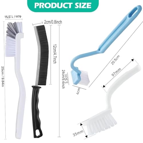 Grout Tile Brush, Under Rim Toilet Brush, Crevice Cleaning Brush Gap Cleaner Tool for Bathroom/Shower/Kitchen/Window Groove Corner Rim Cleaning