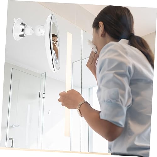LED Lighted Makeup Mirror with Suction Cup Magnifying Vanity Mirror for Detailed Grooming for Travel and Home Use for Women