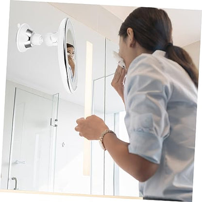 LED Lighted Makeup Mirror with Suction Cup Magnifying Vanity Mirror for Detailed Grooming for Travel and Home Use for Women